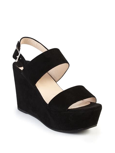 black suede prada wedges|Prada shoes for women.